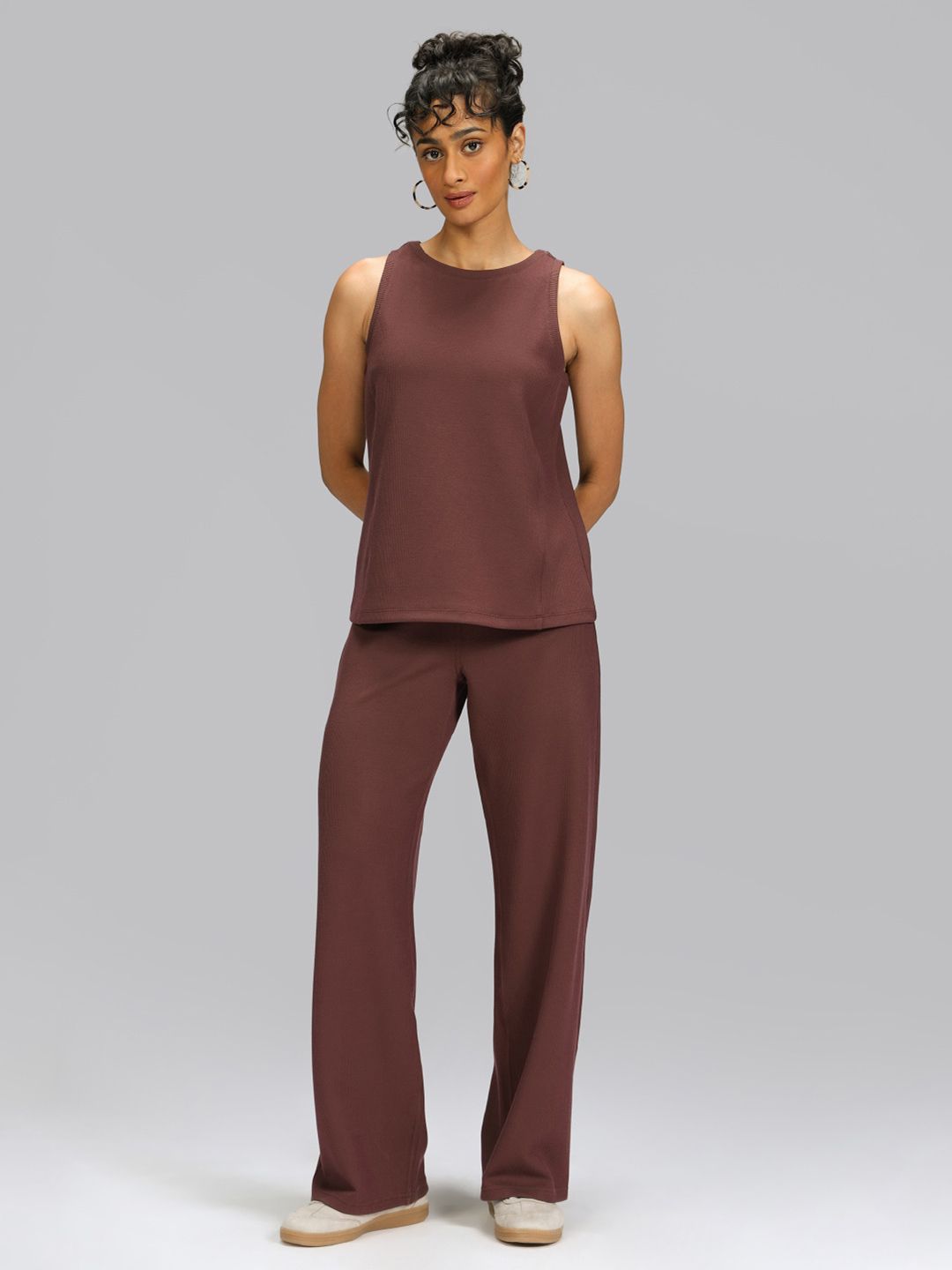Women High-Rise Rib Supreme Wide Leg Pants Tall