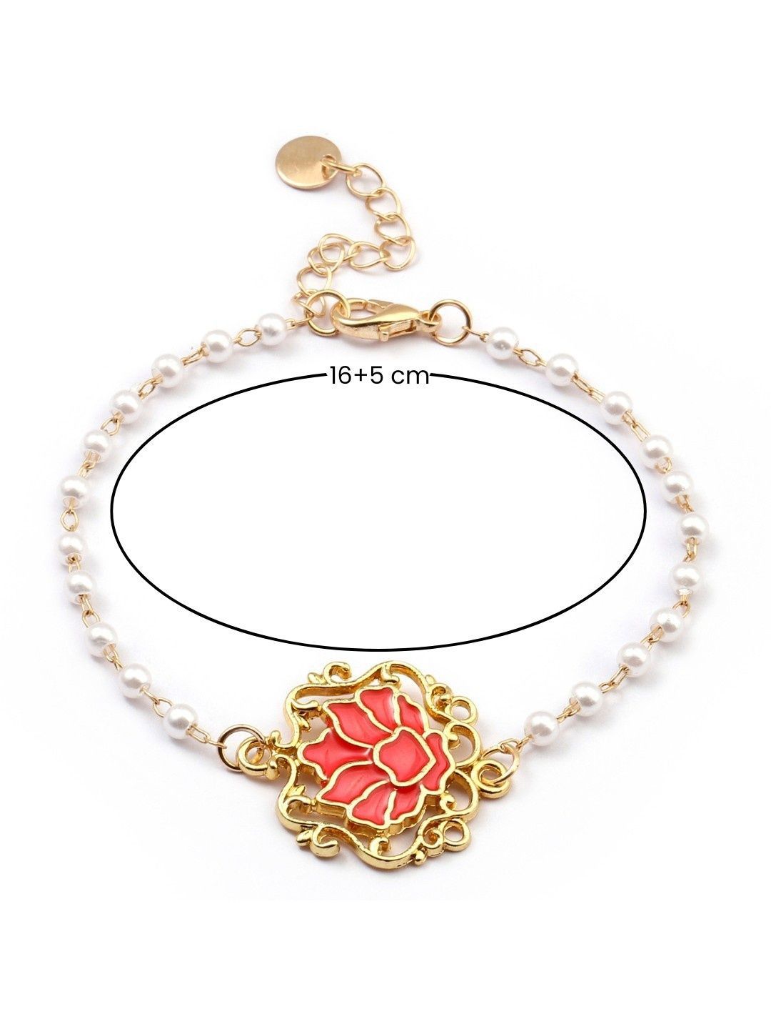SALTY Women Serenity Lotus Red Charm Wraparound Bracelet