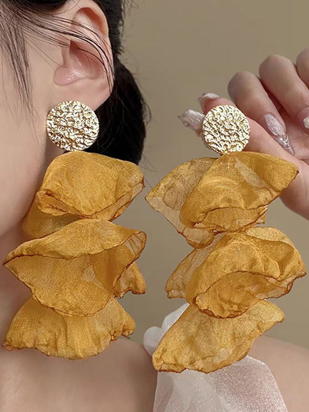 Leaf Shaped Drop Earrings