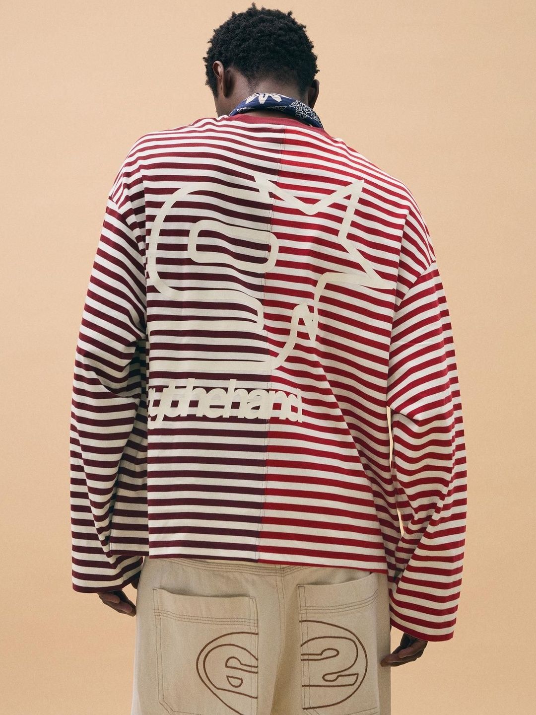 Striped print long sleeve T-shirt