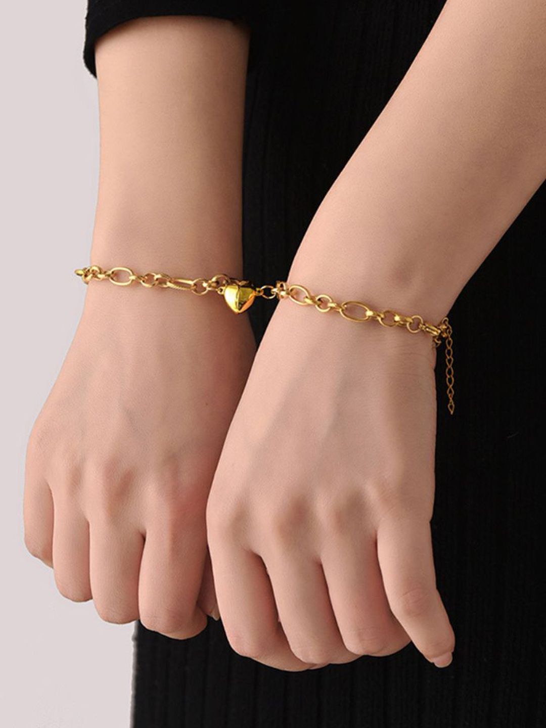 SALTY Pack of 2 Men Us Together Golden Magnetic Bands - Set Of 2