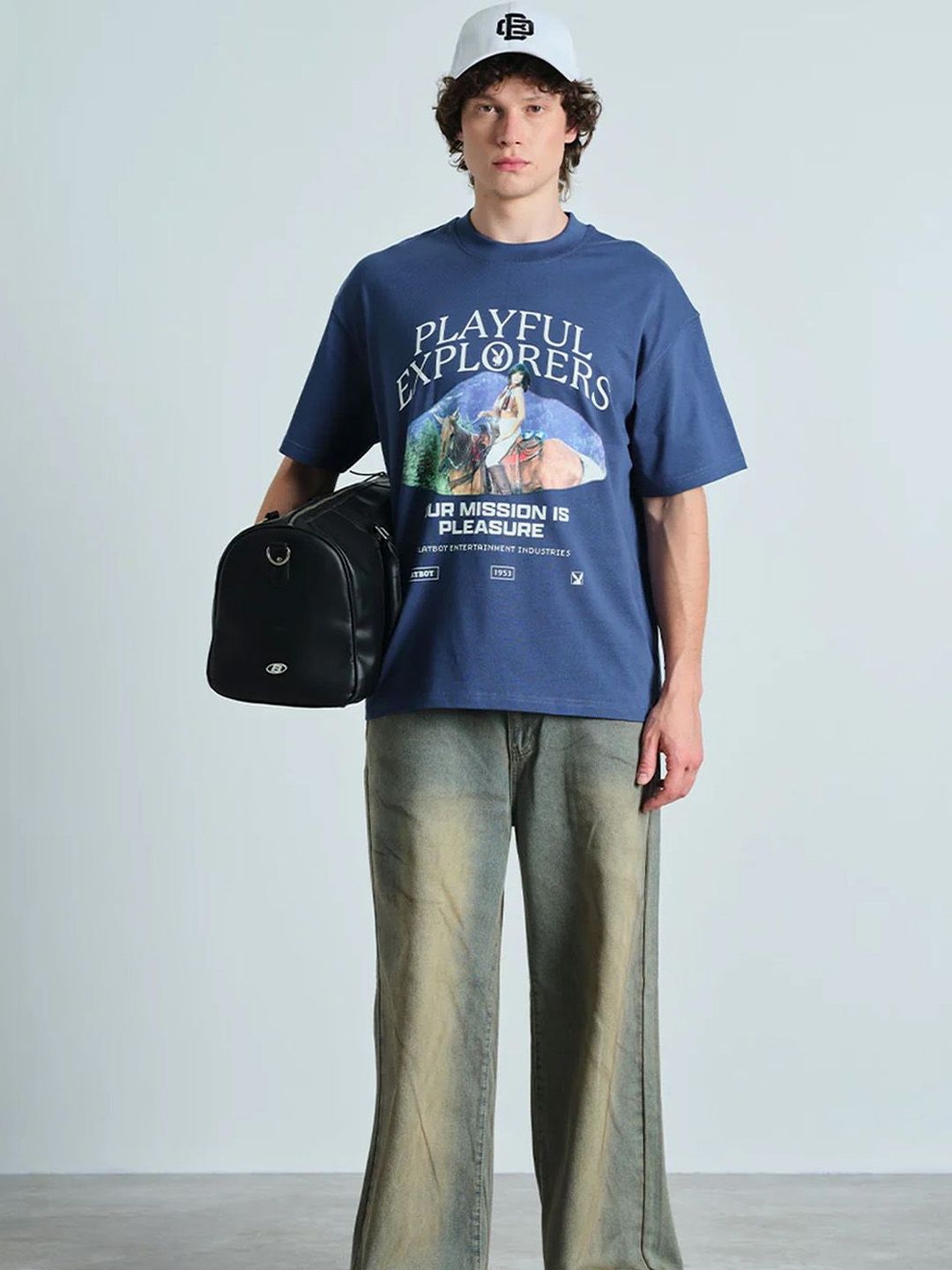 Playful Explorers Playful Explorers Blue Oversized T-shirt