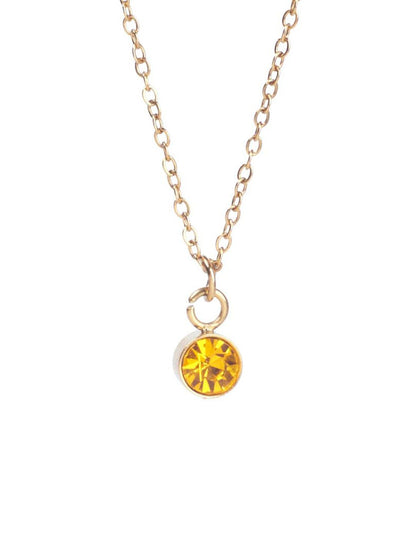 SALTY  Vibrant Light Yellow Crystal Aura Neck Chain For Women & Girls