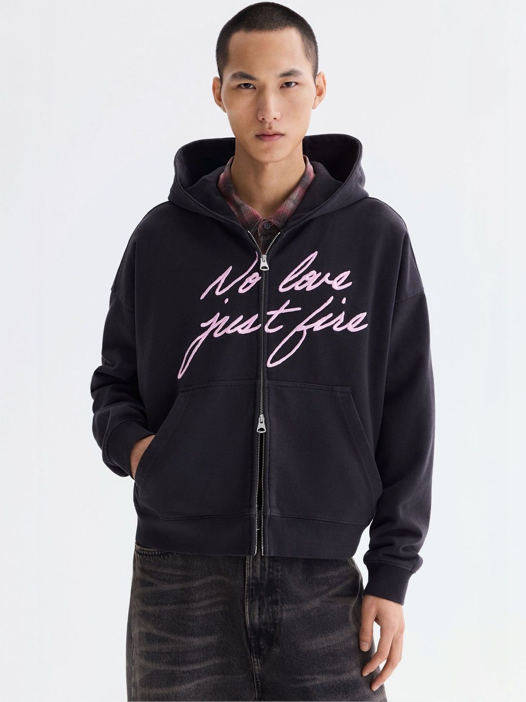 Oversized Fit Zip-Through Hoodie