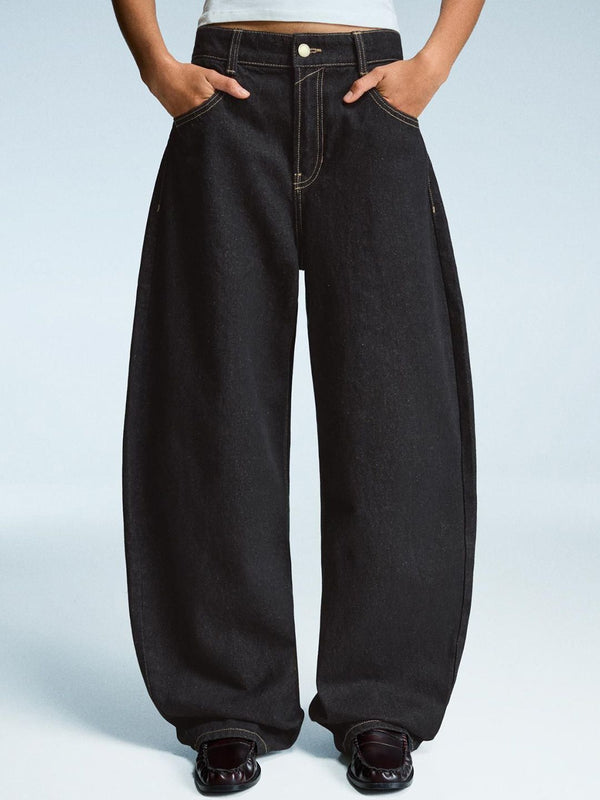 Wide-leg barrel jeans