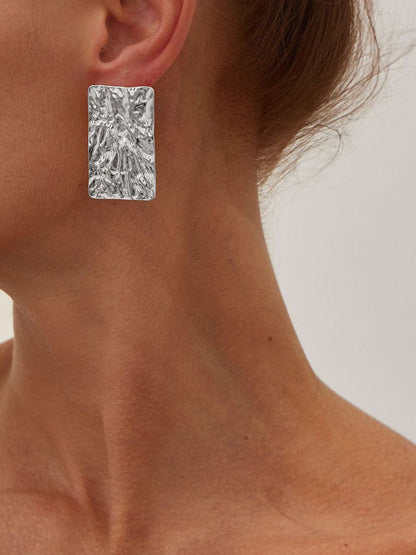 Silver-Plated Square Shaped Studs