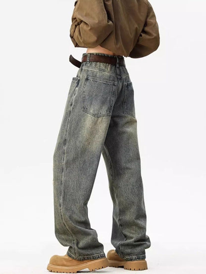 Men Baggy Fit Mid-Rise Dark Jeans