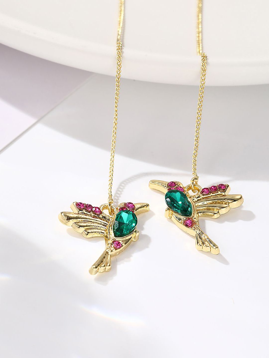 Gold-Plated Animal Shaped Drop Earrings
