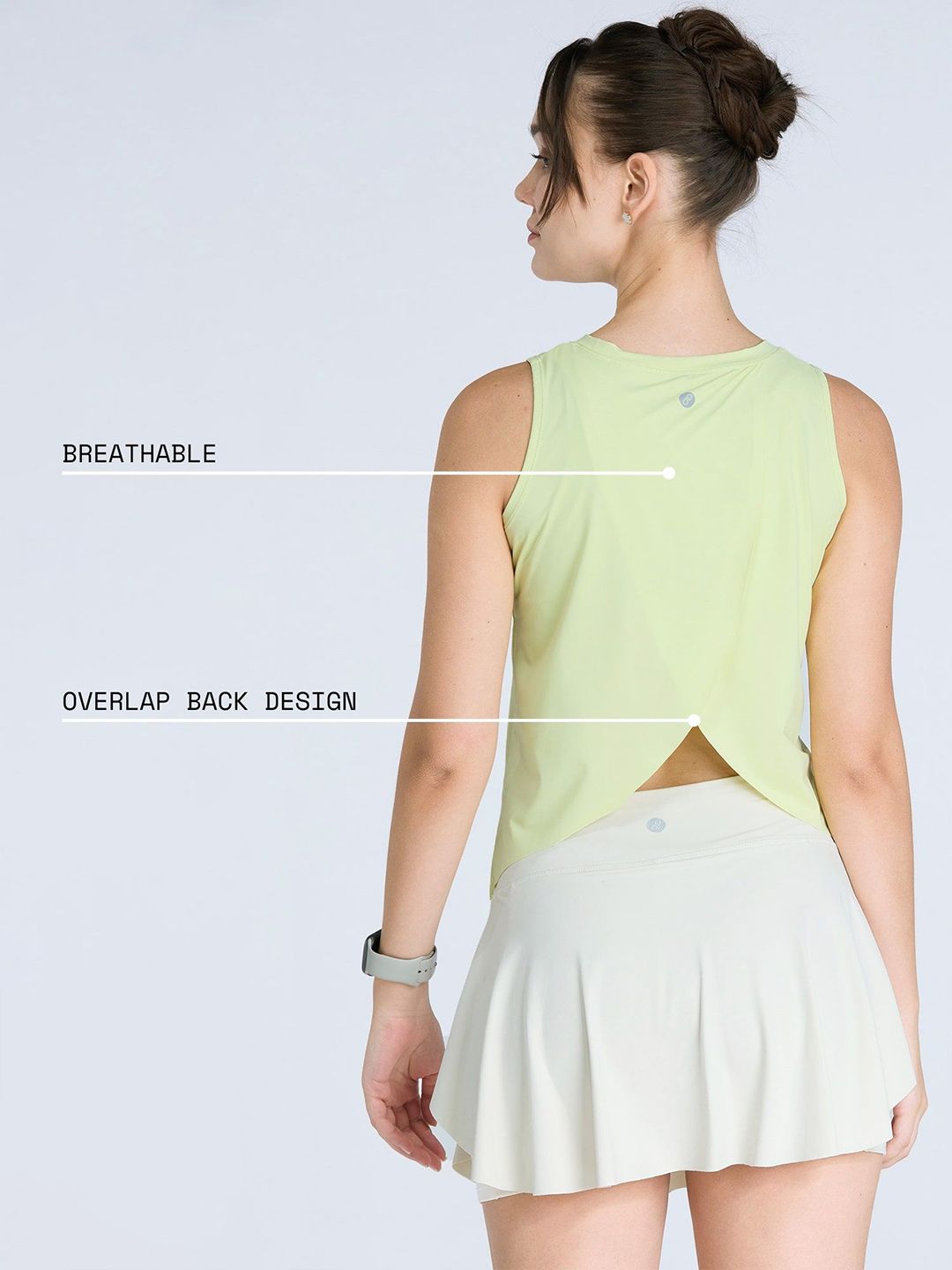 Women Lime Overlap Tank