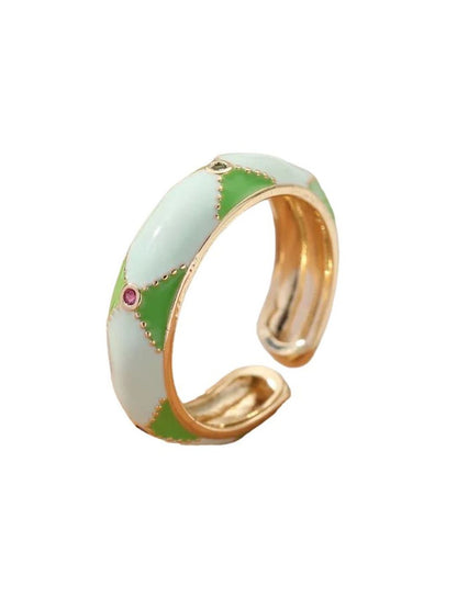 SALTY Stone-Studded Adjustable Finger Ring