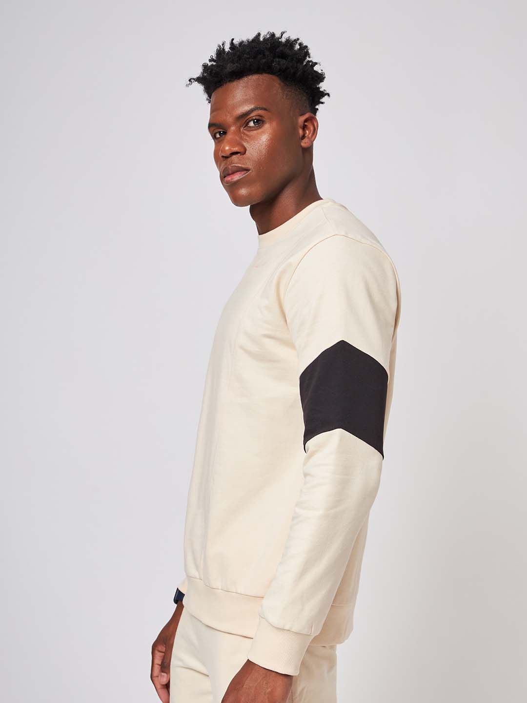 Beirut Beige And Black Patchwork Sweatshirt