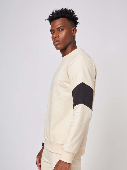 Beirut Beige And Black Patchwork Sweatshirt