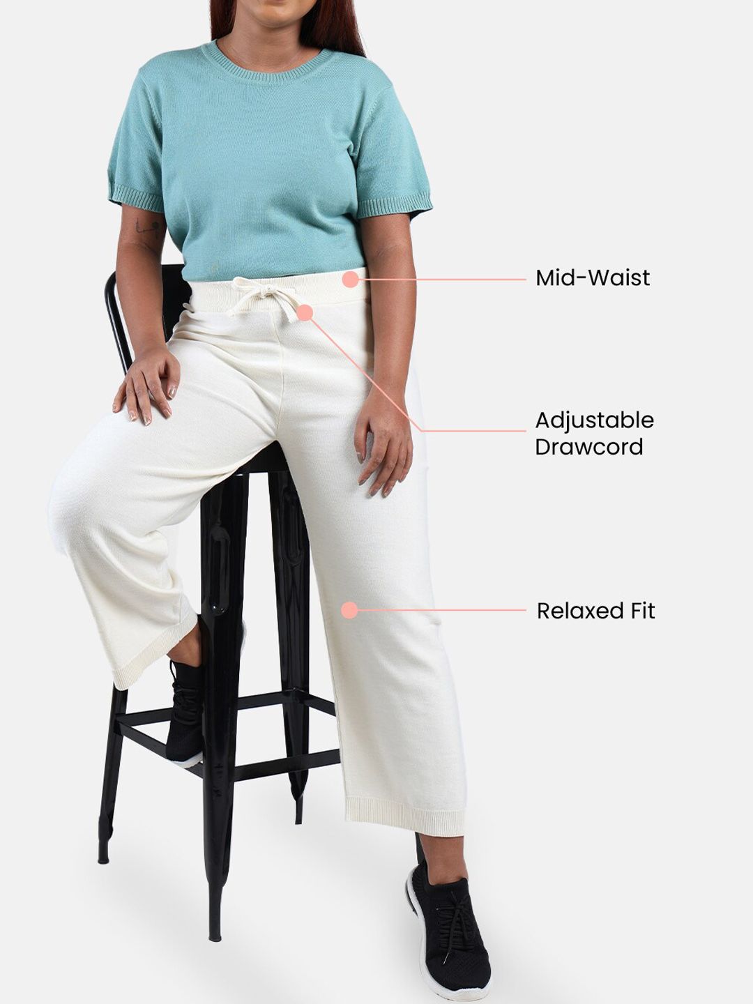 Women Mid-Rise Straight Pure Cotton Track Pants