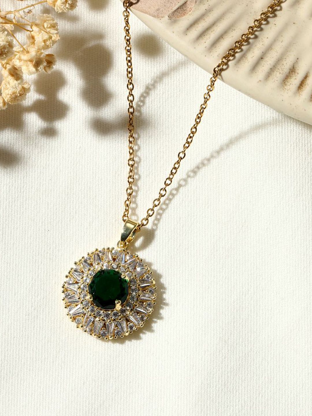 SALTY Raat Ki Rani Stone-Studded Pendant With Chain