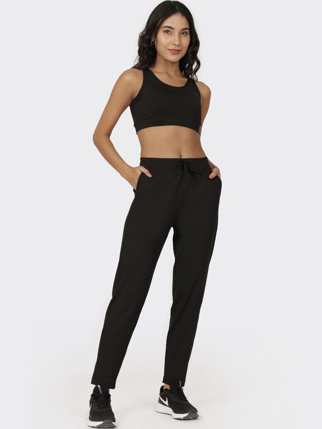 Women Mid Rise Wrinkle Free Track Pants