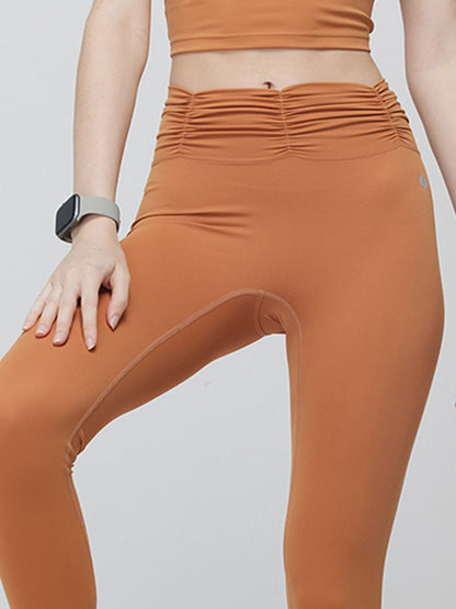 Pecan Ruched Waist Leggings