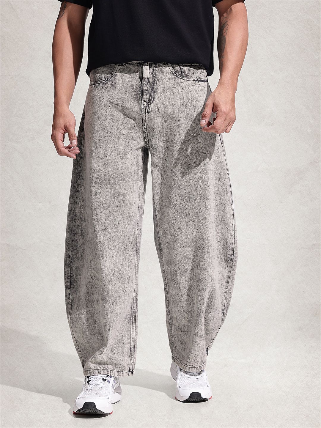 Men Pure Cotton Balloon Fit Heavy Fade Jeans