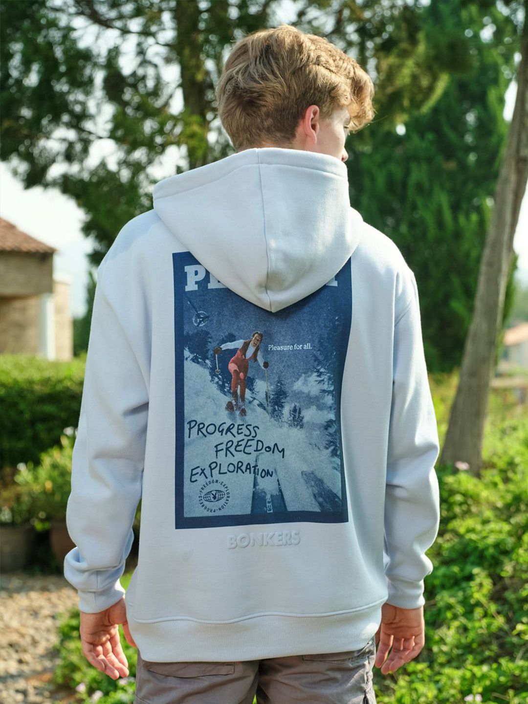 Men Printed Hooded Sweatshirt