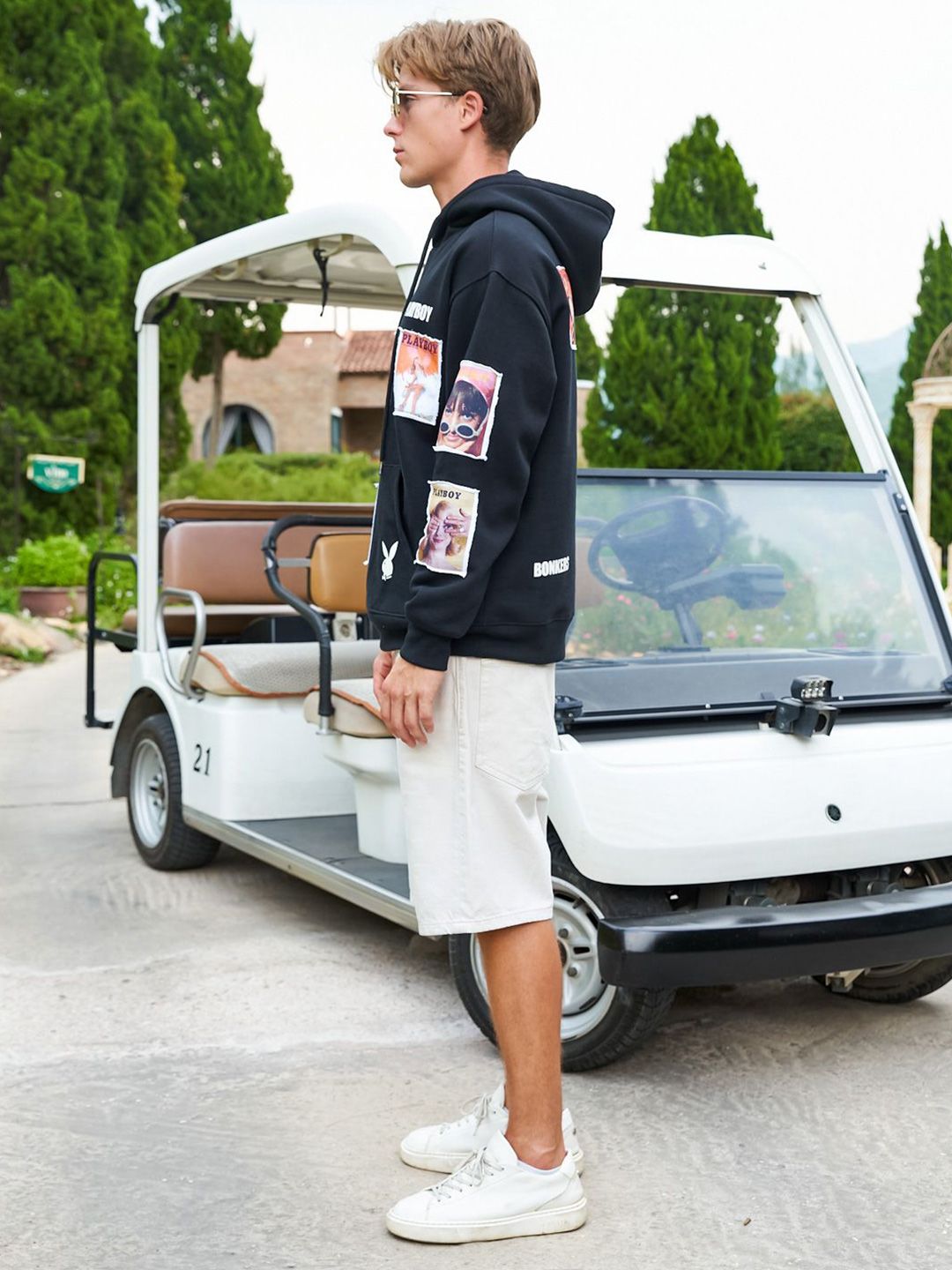 Men Printed Hooded Sweatshirt