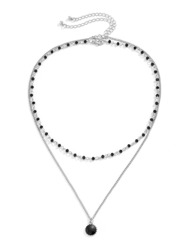 SALTY Men Stainless Steel Knight's Elegance Layered Pendant with Chain