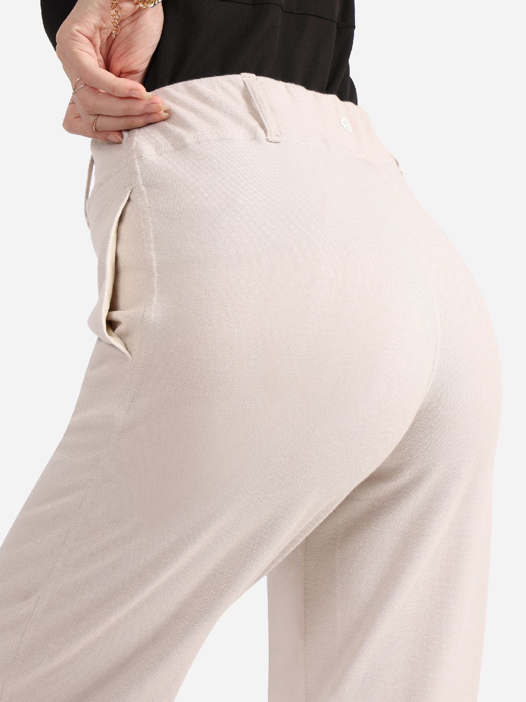 Women Straight Fit High-Rise Formal Trousers