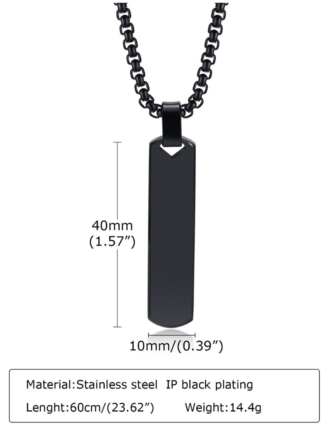 SALTY Stainless Steel Contemporary Edge Pendant & Chain