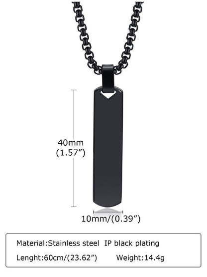 SALTY Stainless Steel Contemporary Edge Pendant & Chain
