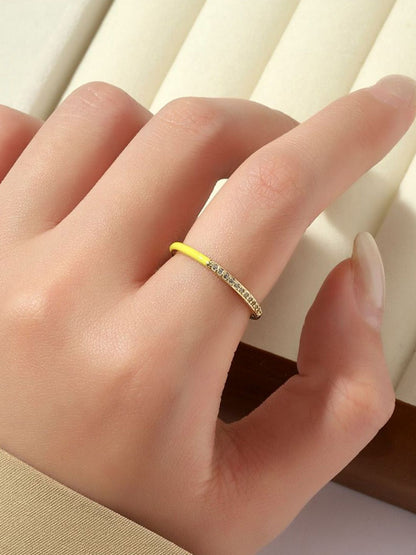 SALTY Stone-Studded Adjustable Finger Ring