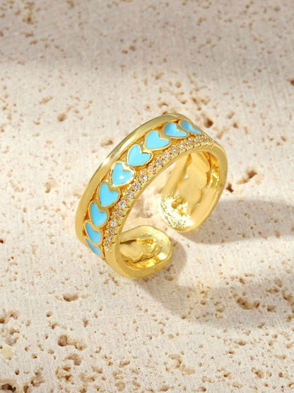 SALTY Stone-Studded Adjustable Finger Ring