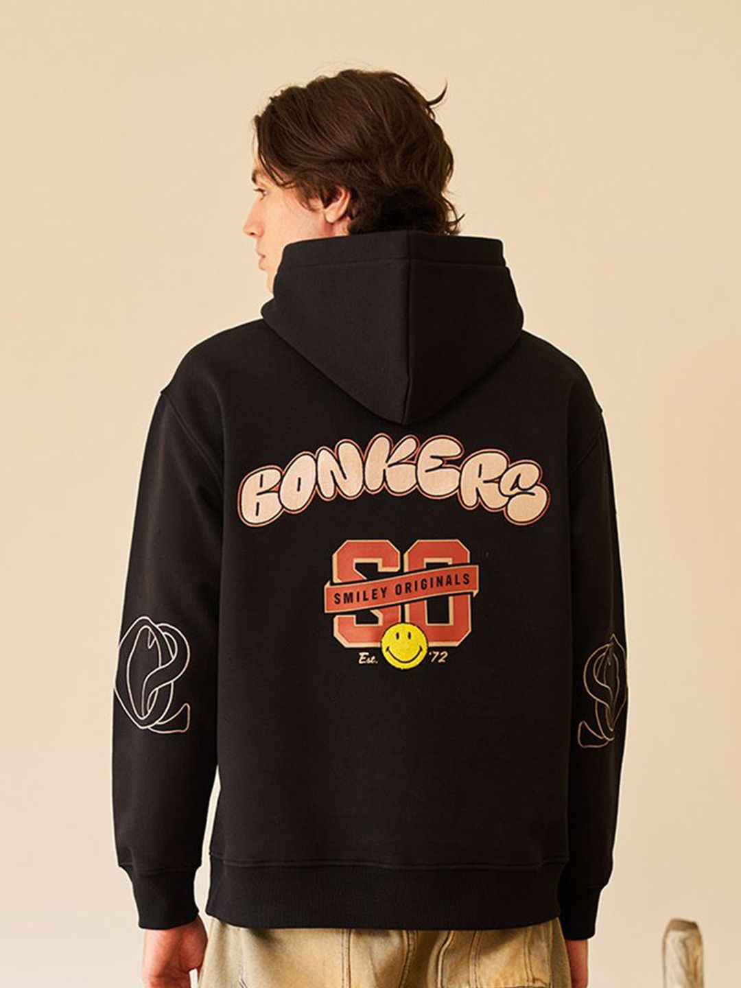 Men Graphic Printed Hooded Pullover Sweatshirt