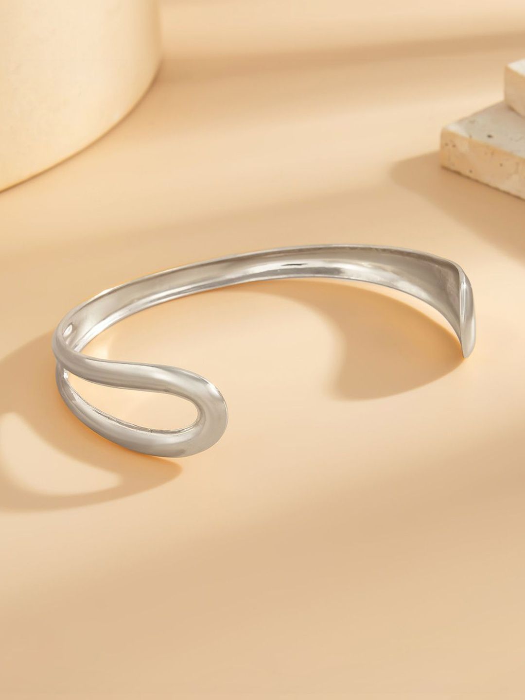 Women Silver-Plated Cuff Bracelet