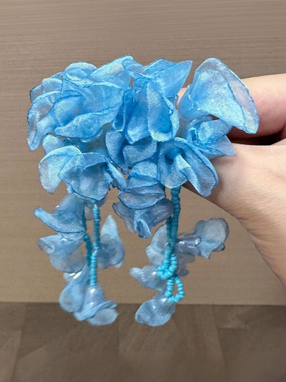 Artificial Beaded Floral Shaped Drop Earrings
