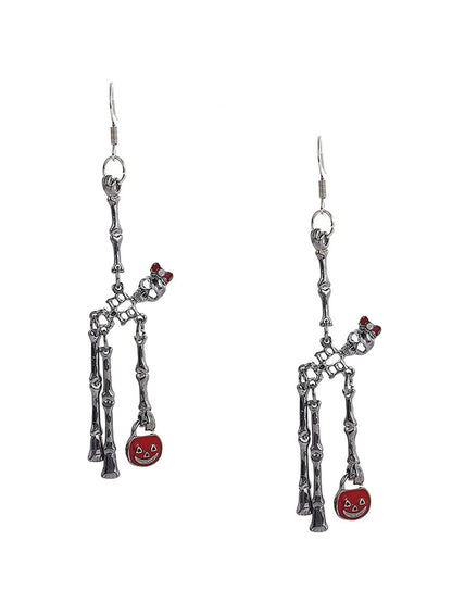 SALTY Women Pack Of 2 Earrings Skull & Pumpkin Accessories Jewellery Set