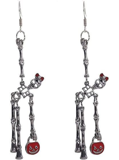 SALTY Pumpkin & Bones Drop Earrings