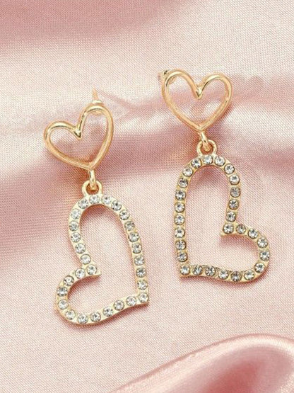 SALTY Pack of 2 Women Charming Heart Earrings