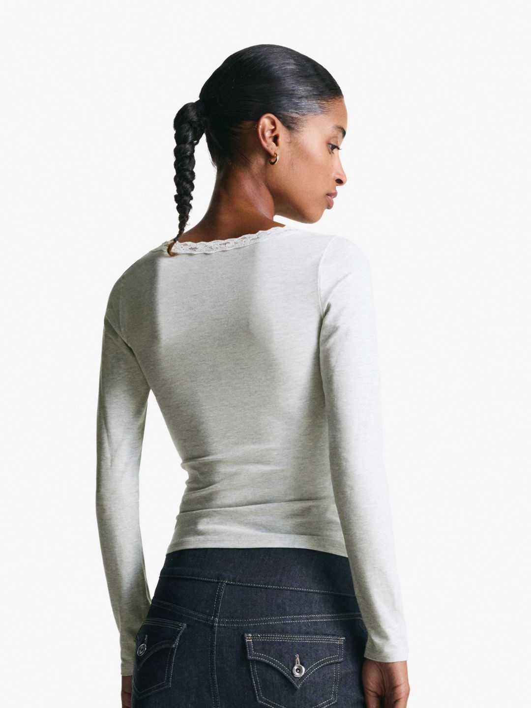 Long sleeve lace T-shirt