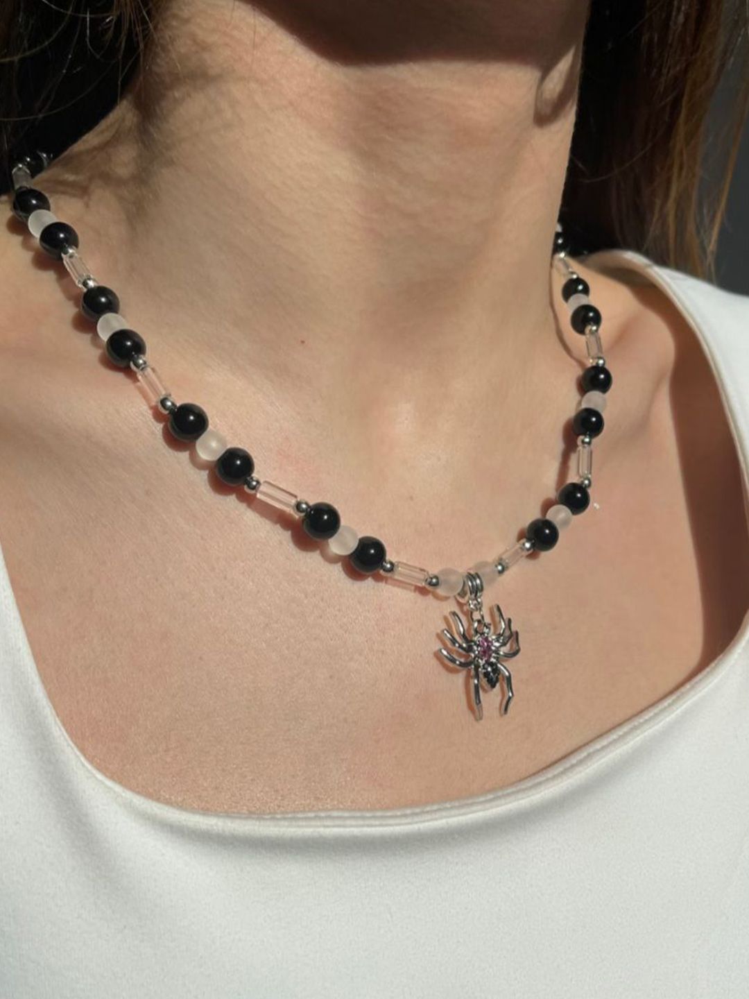 SALTY Cursed Spider Beaded Necklace