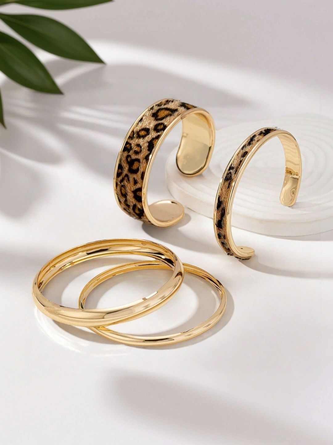 Women 4 Gold-Plated Kada Bracelet