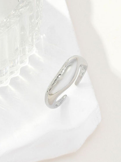 SALTY Women & Girls Molten Wave Silver Stylish Adjustable Finger Ring