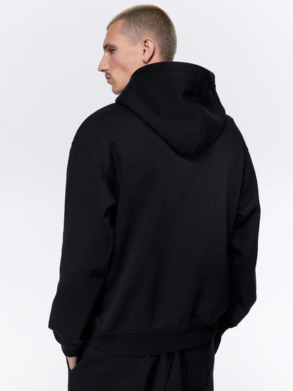 Men Black Relaxed Fit Hoodie