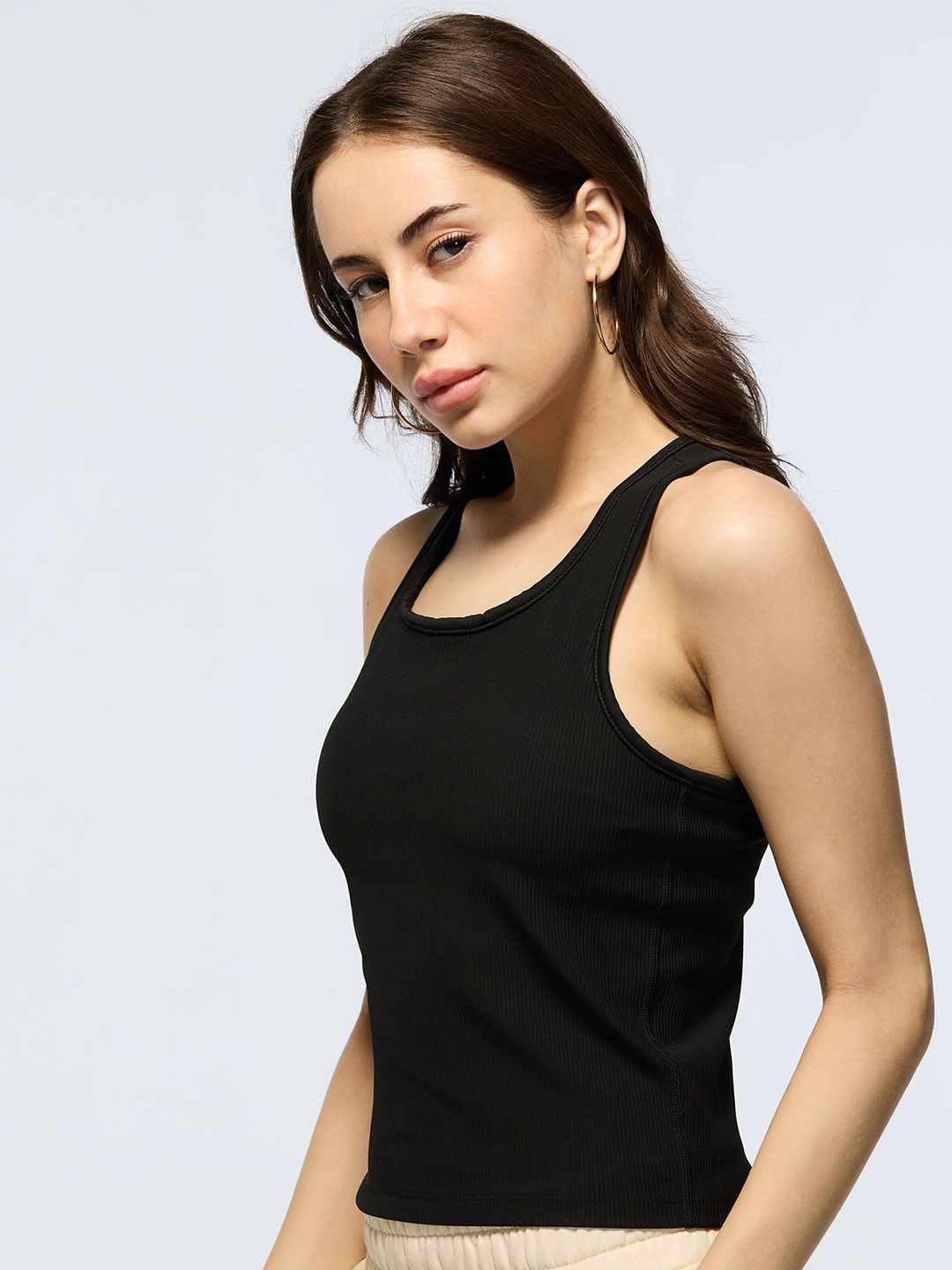 Black Crop Tank Us Later Top