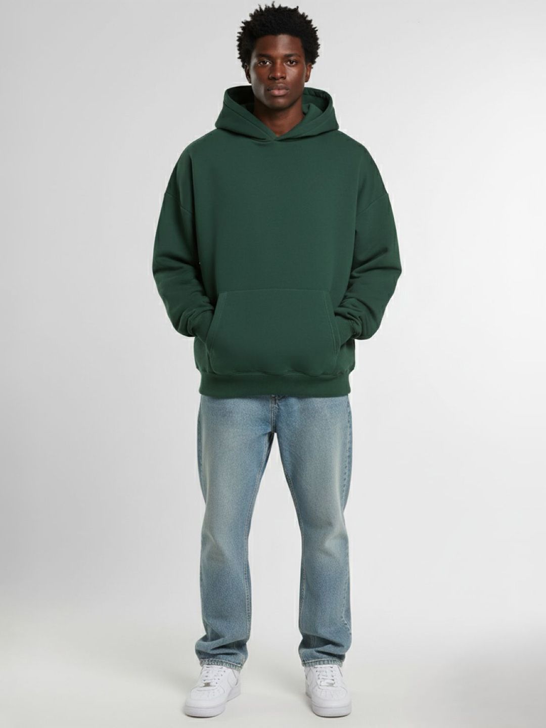 Men Solid Hooded Cotton Sweatshirt