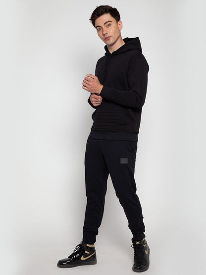 Black Pinstripe Hoodie