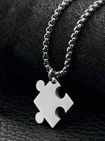 SALTY Women Set Of 2 Stainless Steel Enigmatic Connections Couple Pendants With Chains