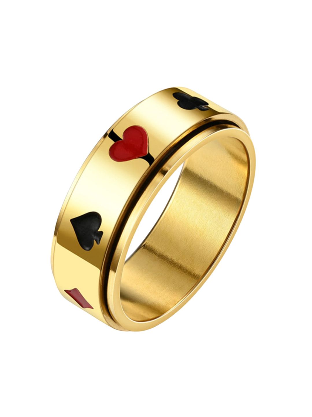 SALTY 92.5 Stainless Steel Card Shark Signet Ring