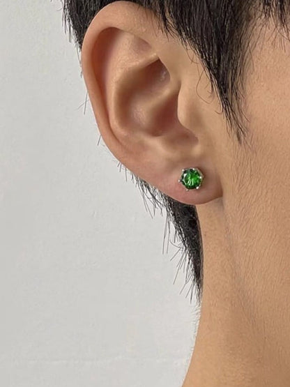 SALTY Stainless Steel Artificial Stones Studded Studs Earrings