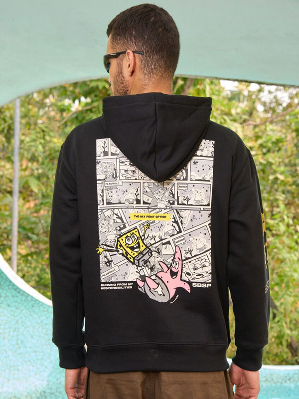 Sponge Bob Printed Hooded Long Sleeves Pullover
