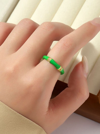SALTY Stone-Studded Adjustable Finger Ring