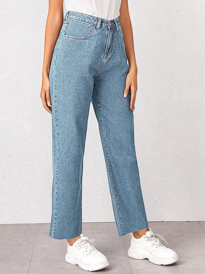 Women Straight Fit High-Rise Light Shade Stretchable Cotton Lycra Blend Jeans