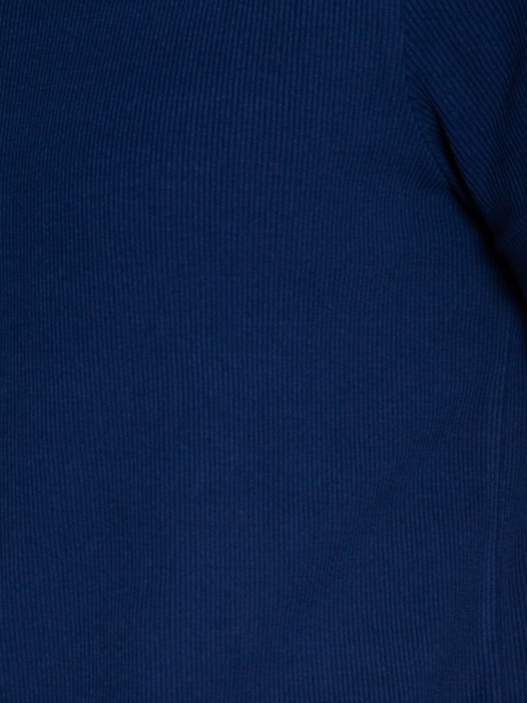 Navy Ribbed Round Neck Tee